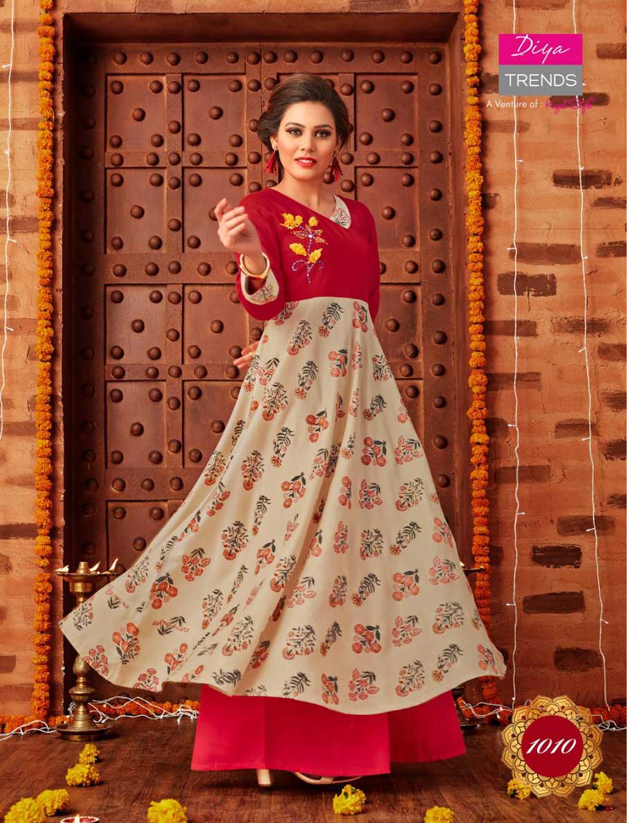 Galleria's Vol-1 Diya Trends Rayon Embroidery Print Kurtis Galleria's Vol-1 Diya Trends Rayon Embroidery Print Kurtis